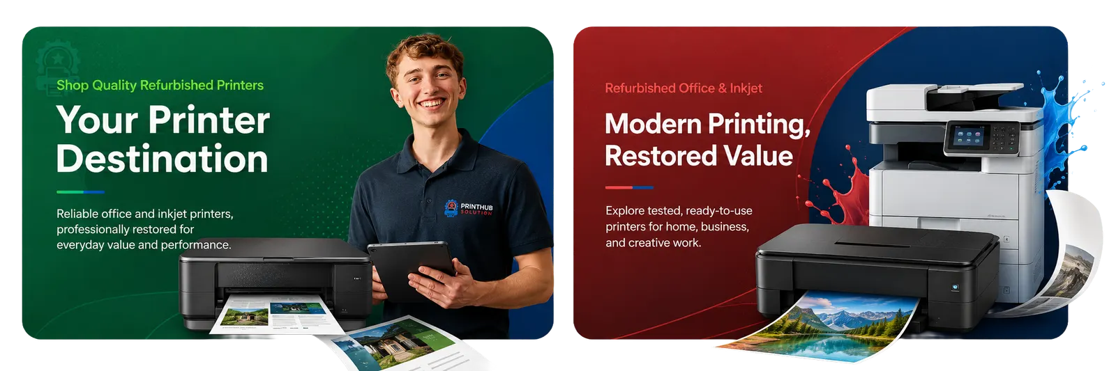 paperhubs.store refurbished printer destination and modern printing value